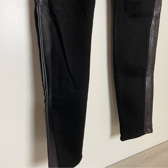 Hudson  Vintage Leeloo Super Skinny Crop Black with Lambskin Leather Trim, 26 - Picture 6 of 16
